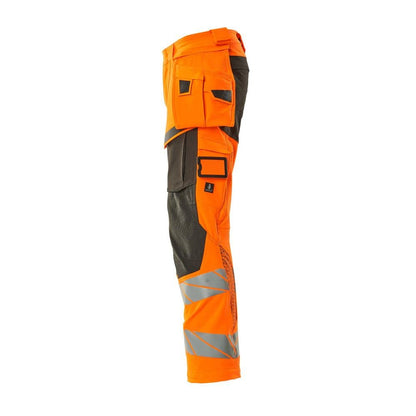 Pantaloni con tasche appese, pantaloni ULTIMATE STRETCH, colore arancio alta visibilità/antracite scuro