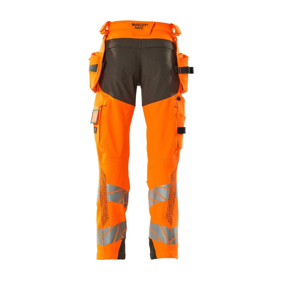 Pantaloni con tasche appese, pantaloni ULTIMATE STRETCH, colore arancio alta visibilità/antracite scuro