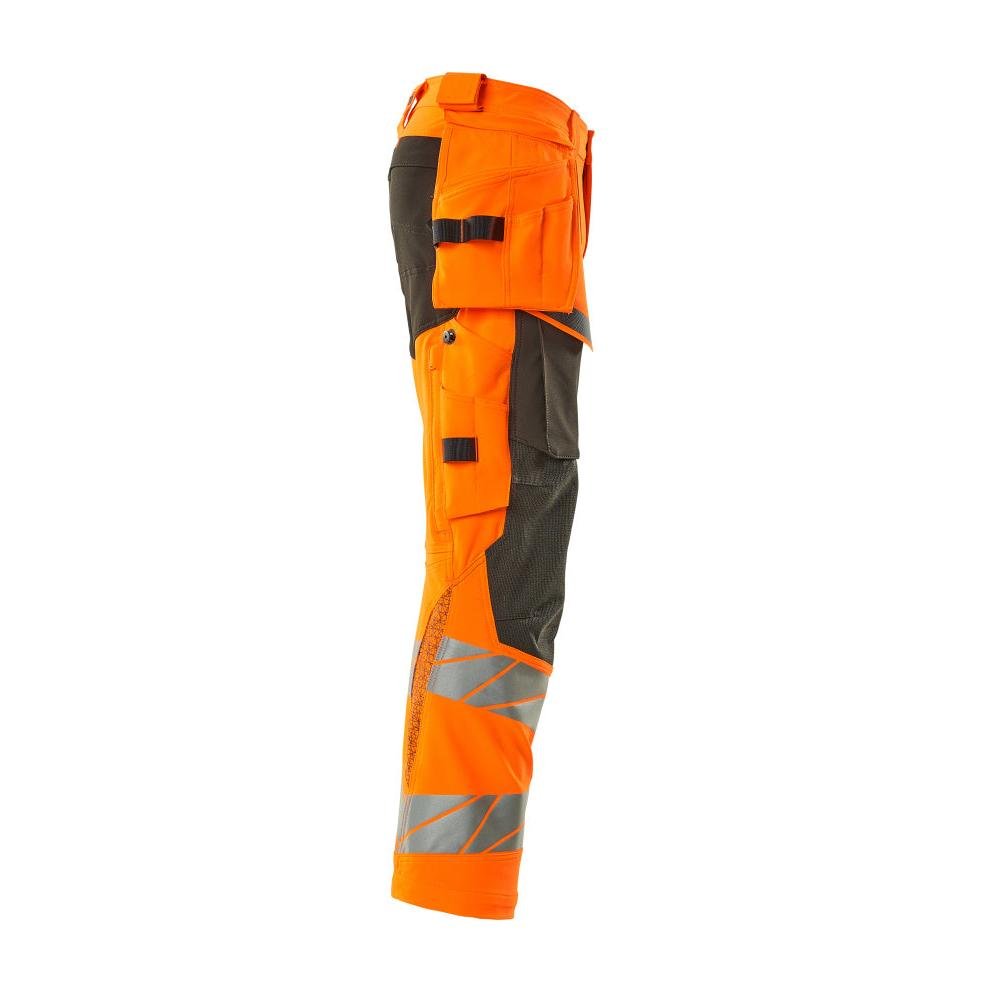 Pantaloni con tasche appese, pantaloni ULTIMATE STRETCH, colore arancio alta visibilità/antracite scuro