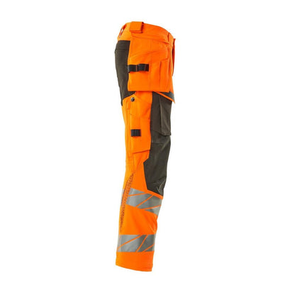 Pantaloni con tasche appese, pantaloni ULTIMATE STRETCH, colore arancio alta visibilità/antracite scuro