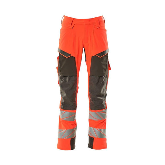 Pantalon avec poches genoux, pantalon ULTIMATE STRETCH, rouge haute visibilité/anthracite foncé