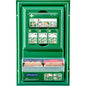 The Cederroth mini first aid panel by Orkla Wound Care AB is a green, wall-mounted first aid kit filled with 4-in-1 mini bandages and Salvequick adhesive bandages in labeled compartments for easy access.