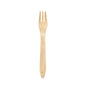 Una singola forchetta Duni GmbH di 190 mm, in legno cerato, sta in piedi su uno sfondo bianco - un esempio minimalista di posate monouso sostenibili (confezione: 100 pezzi).