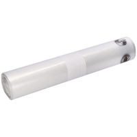 Un rotolo EMIL DEISS KG (GmbH + Co.) DEISS 19302 - sacchi per rifiuti trasparenti da 800x1000x0,05 mm (25 pezzi) con etichetta bianca al centro, raffigurati su uno sfondo bianco a tinta unita.