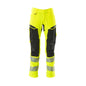 Pantaloni con tasche al ginocchio, pantaloni ULTIMATE STRETCH, giallo/nero alta visibilità