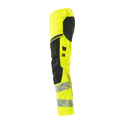 Pantaloni con tasche al ginocchio, pantaloni ULTIMATE STRETCH, giallo/nero alta visibilità