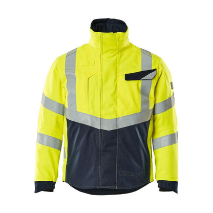 Giacca invernale con fodera trapuntata Giacca pilota Multisafe, giallo alta visibilità/nero-blu