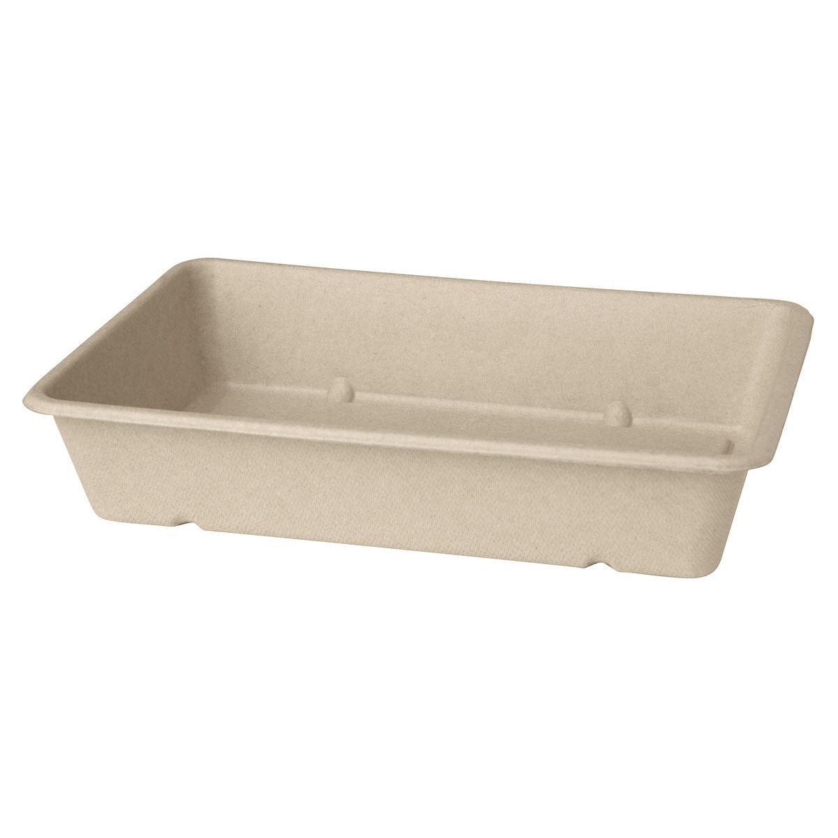 Die Classic Box 1200 ml - unbeschichtet Braun Bagasse 230x155x46 von Duni GmbH ist eine beige, rechteckige, kompostierbare Schale mit abgeschrägten Seiten und flachem Boden - die ideale umweltfreundliche Verpackung für Ihren Verpackungsbedarf. Packung: 40 Stück.