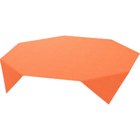 The Dunisilk MD Linnea tablecloth (84x84 cm) by Duni GmbH in orange adds a touch of color and subtle texture to the table and stands out beautifully against a plain white background. Each package contains 20 high-quality tablecloths.