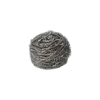 Il detergente a spirale per pentole Starpak, in acciaio inossidabile, Ø 7,5 cm · 6 cm, abrasivo (8 pezzi), rimuove efficacemente le macchie ostinate da pentole e padelle. Raffigurato su uno sfondo bianco semplice.