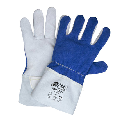 NITRAS CUT F, Schnittschutzhandschuhe, grau / blau
