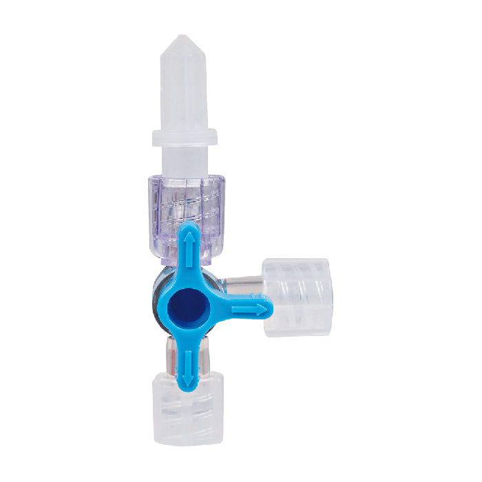 Dreiwegehahn blau