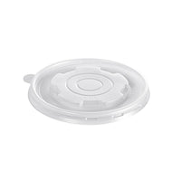 Un couvercle en polypropylène blanc (couvercle pour les références 201090 / 201091 / 201092, 115 x 115 x 10 mm) de la société Duni GmbH, conditionné par lot de 50 pièces, photographié sur un fond blanc uni.