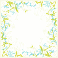 La tovaglietta Dunicel 84x84 cm Elise di Duni GmbH (confezione da 20 pezzi) offre un’elegante decorazione per la tavola: una cornice quadrata composta da fiori acquerellati blu e verdi impreziosisce gli angoli e i bordi, rendendola perfetta per le occasioni festive.