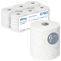 Kimberly-Clark GmbH - Essuie-mains Kleenex® ULTRA™ - 6 rouleaux de 150 m chacun, emballés individuellement pour plus d'hygiène - soit un total de 900 m d'essuie-mains en papier blanc par carton.