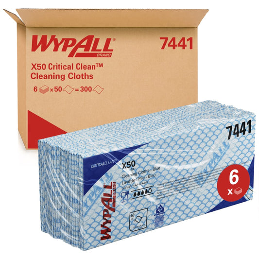 Die WypAll® X50 Wischtücher Interfold (41,80 x 24,70 cm) von Kimberly-Clark GmbH sind die ideale Lösung für industrielle Reinigung und schnelle Sauberkeit.