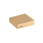 Ein schlichter, rechteckiger brauner Viking Cube Mini Deckel Karton von Duni GmbH (75x75x20 mm, PLA-beschichtet, 300 Stück), ideal für biologisch abbaubare Verpackungen und perfekt als nachhaltiger Deckel für Boxen.