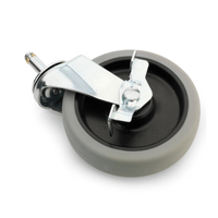 Numatic swivel castor with brake, gray