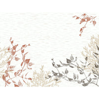 The 30x40 cm paper placemats from Duni GmbH in the Wood&Nature design feature minimalist, eco-friendly botanical illustrations in terracotta, black, and beige on a light, textured background—perfect for any occasion. Pack of 250.