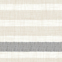 Les serviettes Dunilin 40 x 40 cm, modèle « Rigato » noir de la société Duni GmbH présentent un motif à rayures beiges et noires sur fond blanc et offrent un aspect quadrillé texturé — idéal pour une décoration de table élégante avec des serviettes noires. Paquet de 45 serviettes haut de gamme.