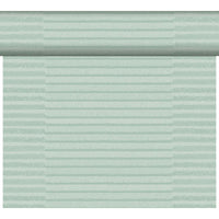 Le chemin de table DC-Tête-à-tête 0,4 x 24 m Tessuto mint de Duni GmbH est de couleur vert menthe et présente des rayures horizontales aux textures et nuances variées, inspirées de tissus haut de gamme, pour un effet subtil et nuancé. Le lot contient 1 pièce.