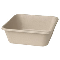 The Classic Box 900 ml—uncoated brown bagasse, 155x155x53, by Duni GmbH—is a simple, rectangular container with slightly rounded corners and a textured surface, shown empty against a white background. Pack of 40.