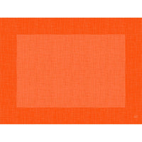 A rectangular design featuring intersecting lines, a darker orange border, and a lighter orange center—this perfectly matches the stylish Bio-Dunicel 30x40 Linnea Sun Orange sets from Duni GmbH: high-quality, biodegradable placemats (100 pieces).
