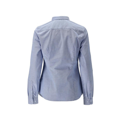 Camicia, vestibilità moderna da donna, blusa da donna elasticizzata, colore azzurro