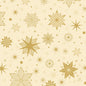 Les serviettes Duni GmbH 40x40 4 plis Klassik Stargazing crème (paquet de 50 pièces) présentent des motifs géométriques dorés d'étoiles et de flocons de neige sur un fond beige clair - idéal pour apporter une élégance festive à toute célébration.