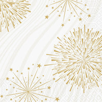 Des feux d'artifice dorés et des étoiles filantes scintillent sur ces serviettes Duni GmbH 33 x 33 à trois épaisseurs et confèrent à chaque événement une ambiance festive. Les serviettes « Sparkly white » pliées en quatre (paquet de 50) sont parfaites pour des célébrations élégantes.