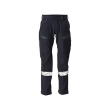 Pantaloni, tasche al ginocchio, pantaloni ULTIMATE STRETCH Multisafe, nero blu/giallo alta visibilità