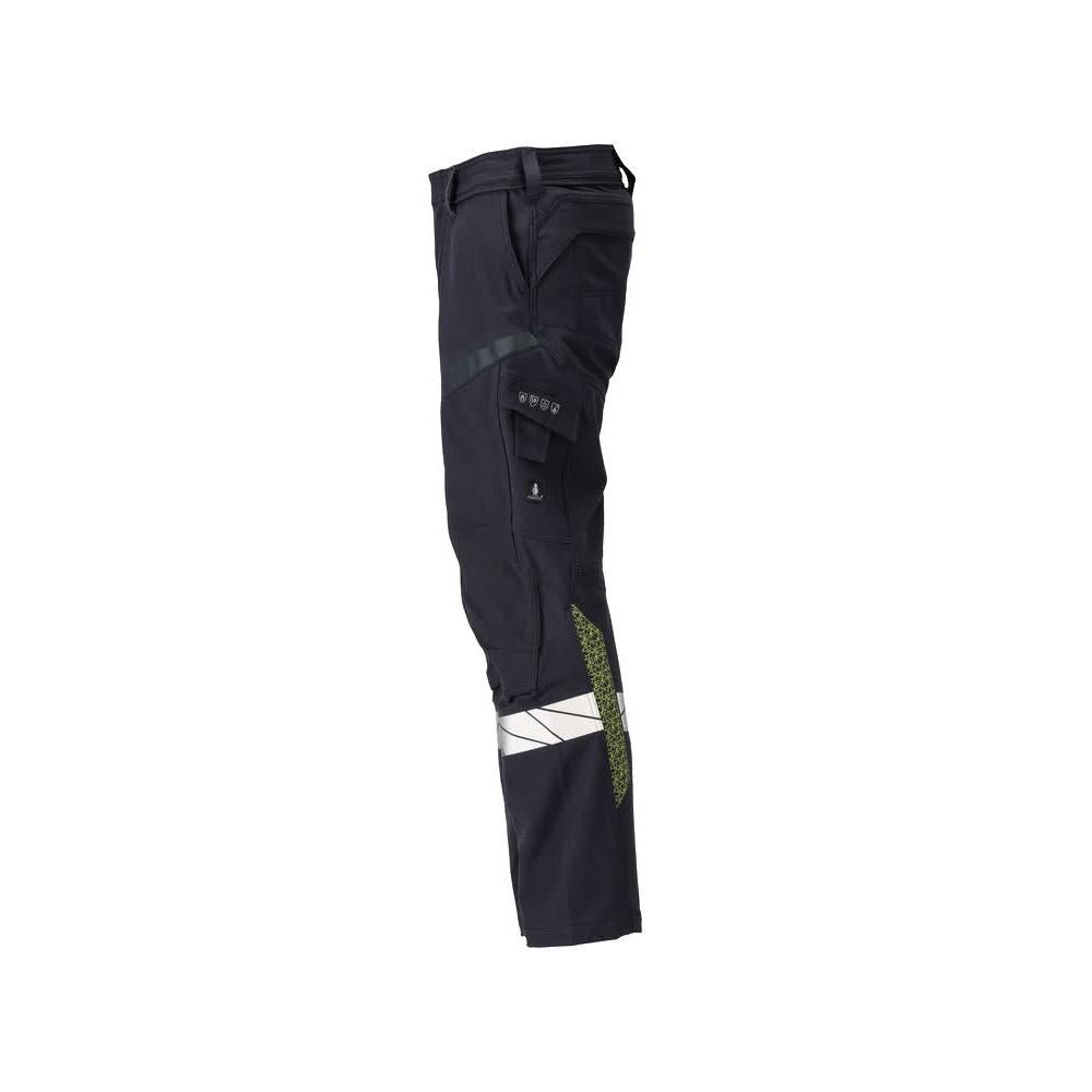 Hose, Knietaschen, ULTIMATE STRETCH Hose Multisafe, schwarzblau/hi-vis gelb