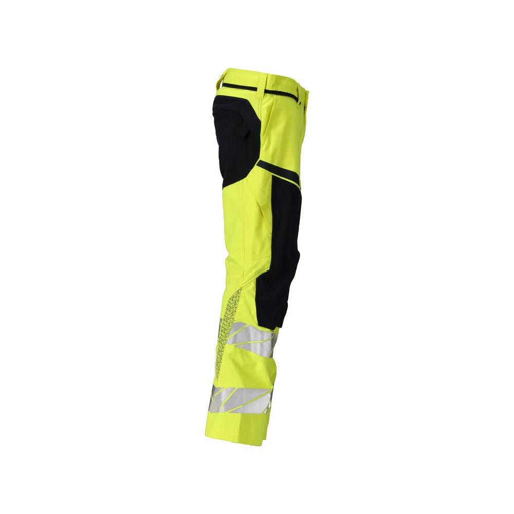Hose mit Knietaschen, Stretch-Einsätze Hose Multisafe, hi-vis gelb/schwarzblau