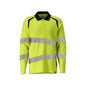 Polo, polo à manches longues Multisafe, jaune haute visibilité/noir-bleu