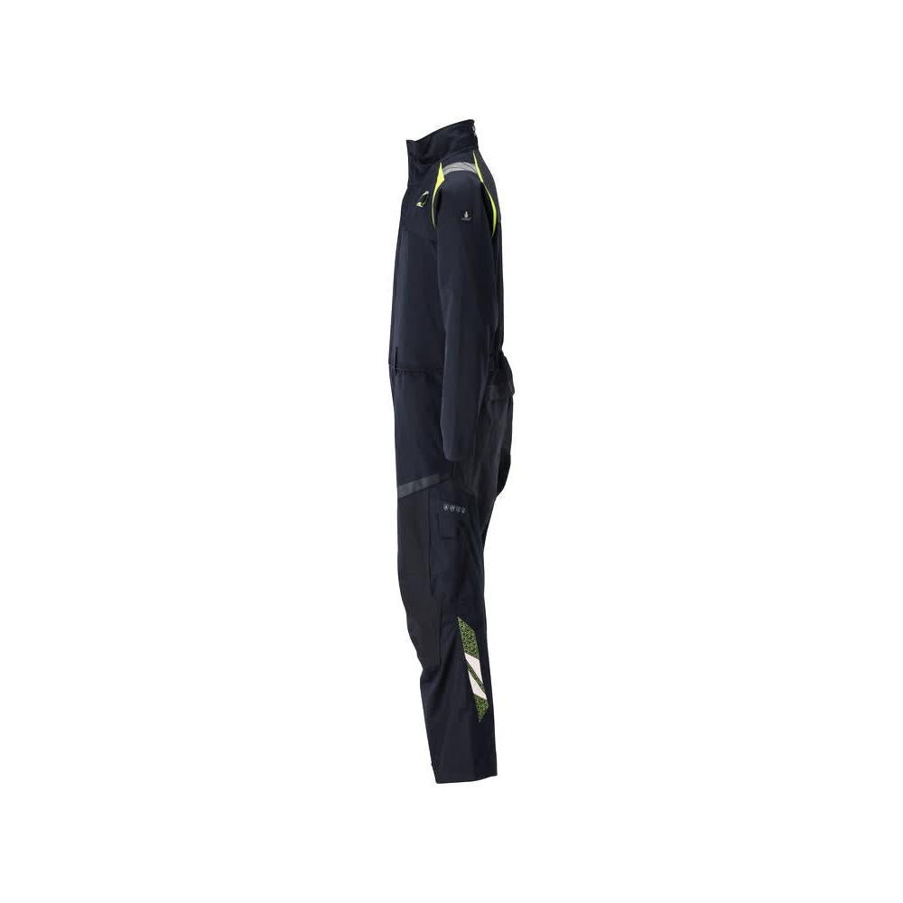 Salopette, tasche sulle ginocchia, inserti elasticizzati combinazione Multisafe, nero blu/giallo alta visibilità