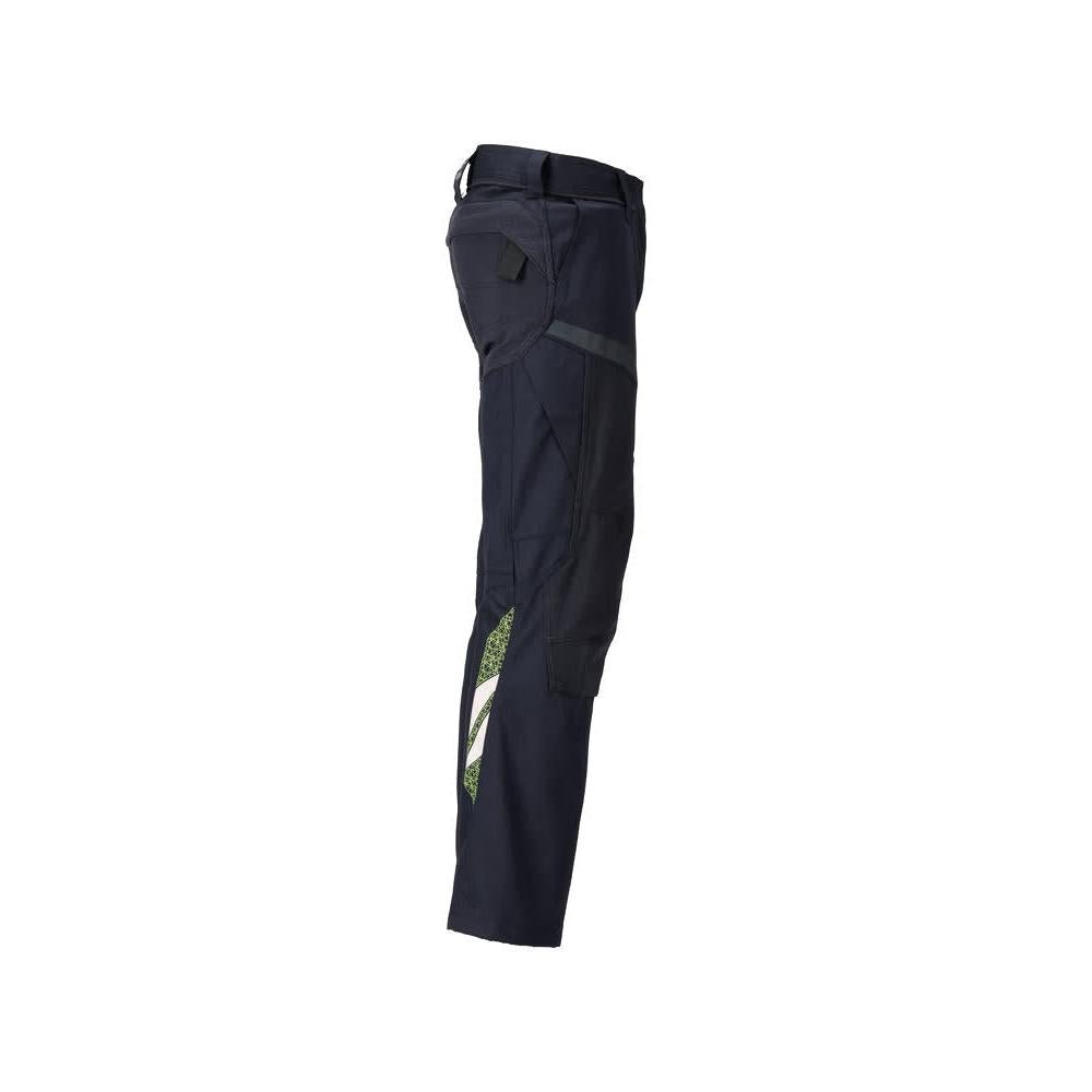 Hose mit Knietaschen, Damen Hose Multisafe, schwarzblau/hi-vis gelb
