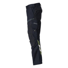 Pantalon avec poches genoux, empiècements stretch Pantalon Multisafe, noir bleu/jaune haute visibilité