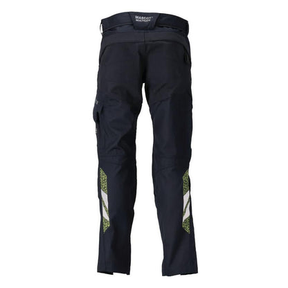 Hose mit Knietaschen, Stretch-Einsätze Hose Multisafe, schwarzblau/hi-vis gelb