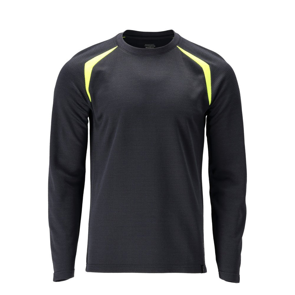 T-shirt, manica lunga, vestibilità moderna T-shirt Multisafe, nero blu/giallo alta visibilità