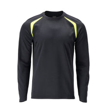 T-Shirt, Langarm, moderne Passform T-shirt Multisafe, schwarzblau/hi-vis gelb