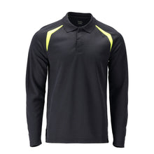 Polo, polo à manches longues Multisafe, noir bleu/jaune haute visibilité