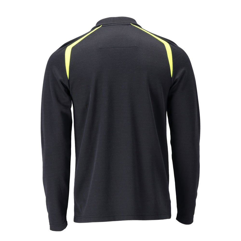 Polo, polo a maniche lunghe Multisafe, nero blu/giallo alta visibilità