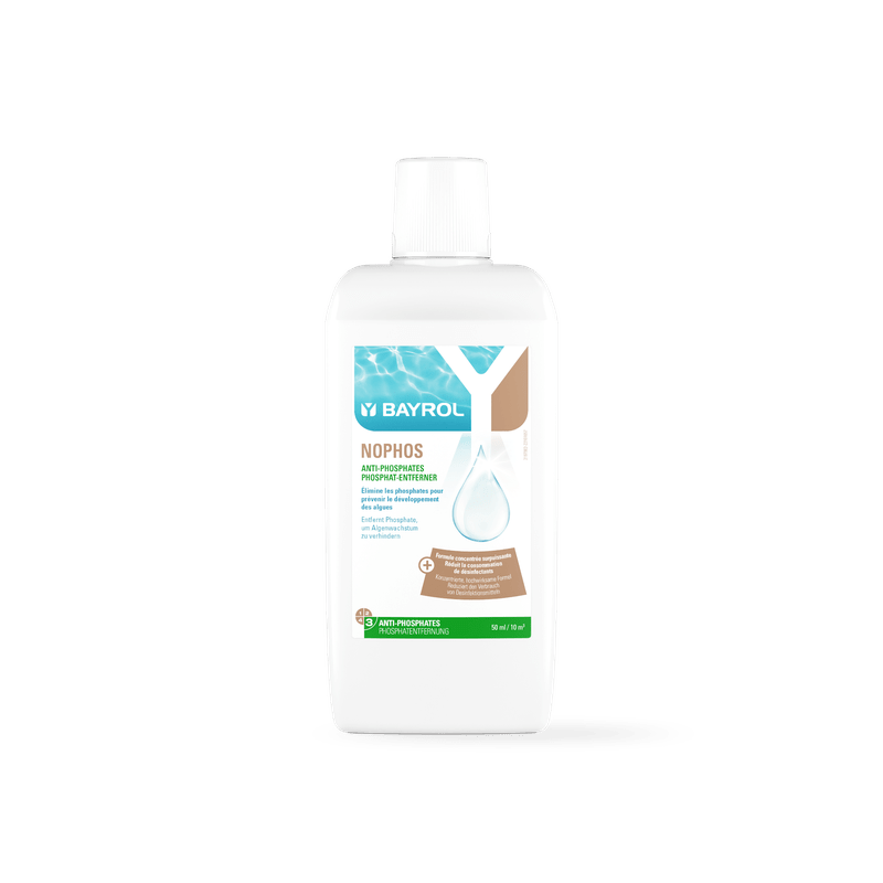 BAYROL Nophos 1 L Zur Entfernung und Vorbeugung von Phosphaten im Poolwasser | Kanister (1 l)