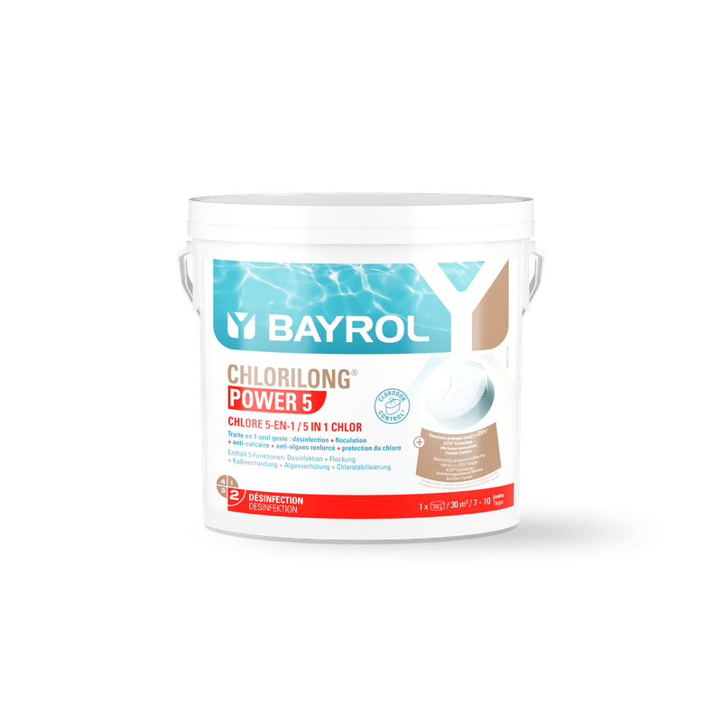 BAYROL Chlorilong® POWER 5 Pastilles de chlore 5 fonctions à dissolution lente