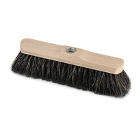 The Nölle Profi Brush 28 cm indoor broom, made of natural varnished wood with natural bristles by Nölle Profi Brush Bürsten- & Pinseltechnik e.K., features dense natural bristles and a central hole for attaching the handle—perfect for sweeping.