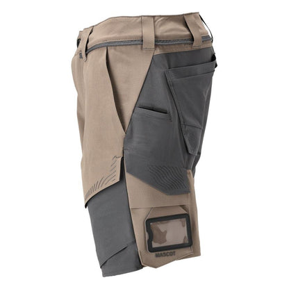 Shorts, stretch, light weight shorts, dark sand beige/anthracite gray