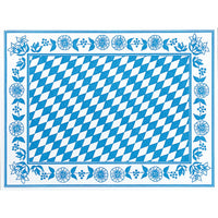 The Dunicel 30x40 cm "Bayer Raute" placemats from Duni GmbH feature a blue-and-white diamond pattern with blue flowers and leaves on a white background—perfect for elegant occasions. Pack of 100.