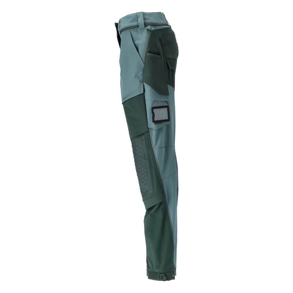 Pantaloni con tasche al ginocchio, pantaloni da donna, verde bosco chiaro/verde bosco
