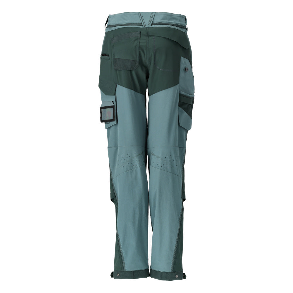 Pantaloni con tasche al ginocchio, pantaloni da donna, verde bosco chiaro/verde bosco