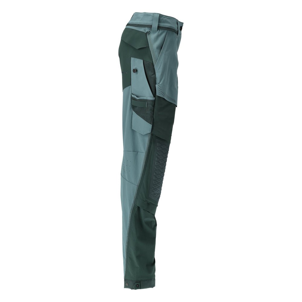Pantaloni con tasche al ginocchio, pantaloni da donna, verde bosco chiaro/verde bosco